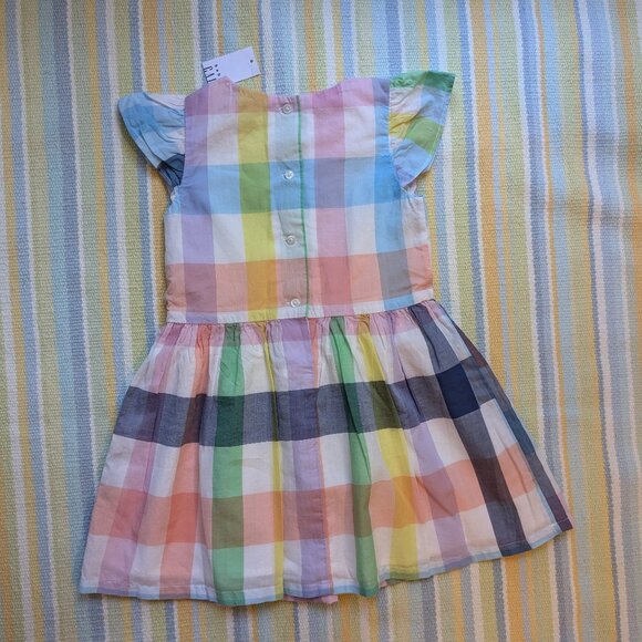 ⭐ NEW NWT GAP Flutter-sleeve gingham plaid dress size 3T - Picture 8 of 10
